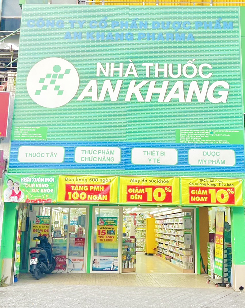 Nhà thuốc An Khang tại 1B Thích Quảng Đức, P. 3, Quận Phú Nhuận, TP. Hồ Chí Minh (Ngay Bách hóa XANH Ngã 4 Thích Quảng Đức-Phan Đăng Lưu)